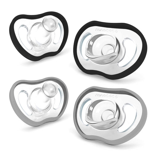 Active Flexy Pacifier for 4 months+, angled view showcasing its flexible design and soothing features for babies.