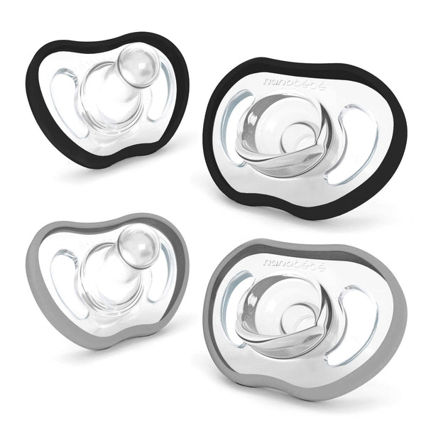 Active Flexy Pacifier for 4 months+, angled view showcasing its flexible design and soothing features for babies.