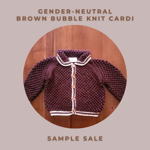Gender-Neutral Brown Bubble Knit Cardi