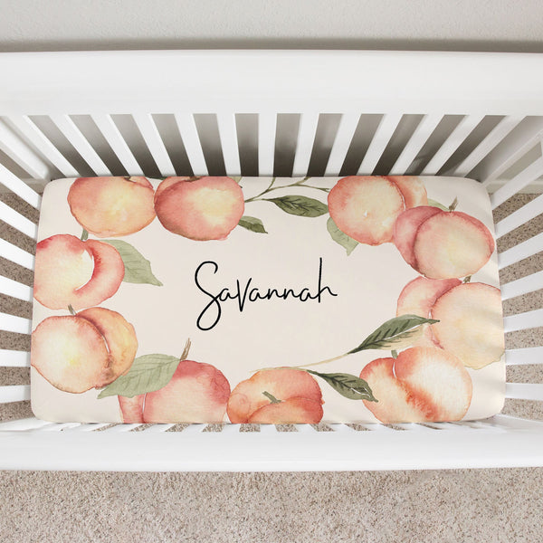Custom Crib Sheet Georgia Peach Personalized Nursery
