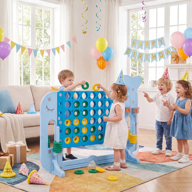 Giant 4-to-Score Game Set Jumbo Connect Four Game with Ring-toss