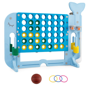 Giant 4-to-Score Game Set Jumbo Connect Four Game with Ring-toss