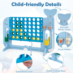 Giant 4-to-Score Game Set Jumbo Connect Four Game with Ring-toss