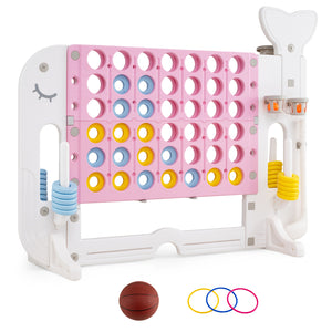 Giant 4-to-Score Game Set Jumbo Connect Four Game with Ring-toss
