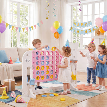 Giant 4-to-Score Game Set Jumbo 4-in-a-Row Game with Ring-toss and Portable Bag