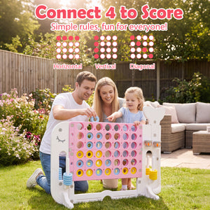 Giant 4-to-Score Game Set Jumbo 4-in-a-Row Game with Ring-toss and Portable Bag