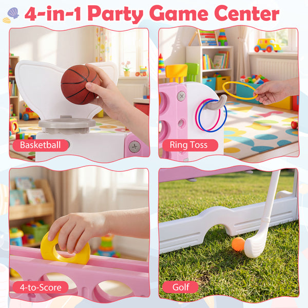 Giant 4-to-Score Game Set Jumbo 4-in-a-Row Game with Ring-toss and Portable Bag