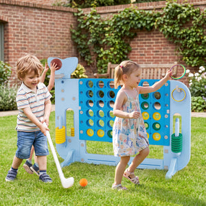 Giant 4-to-Score Game Set Jumbo 4-in-a-Row Game with Ring-toss and Portable Bag