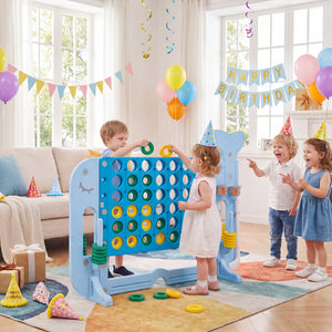 Giant 4-to-Score Game Set Jumbo 4-in-a-Row Game with Ring-toss and Portable Bag