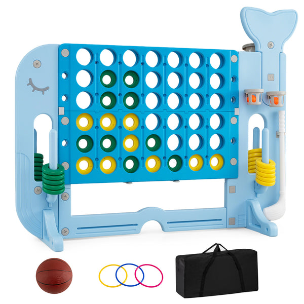 Giant 4-to-Score Game Set Jumbo 4-in-a-Row Game with Ring-toss and Portable Bag