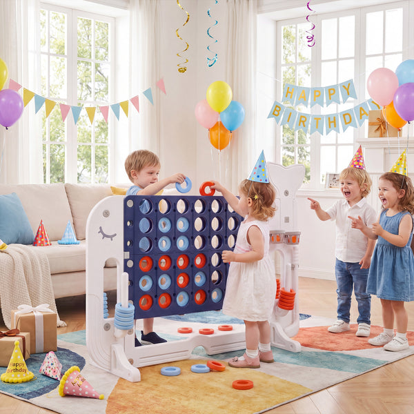 Giant 4-to-Score Game Set Jumbo 4-in-a-Row Game with Ring-toss and Portable Bag