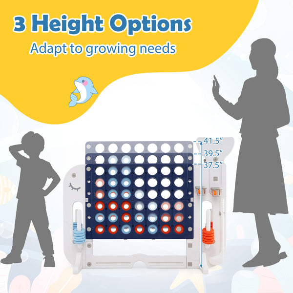 Giant 4-to-Score Game Set Jumbo 4-in-a-Row Game with Ring-toss and Portable Bag