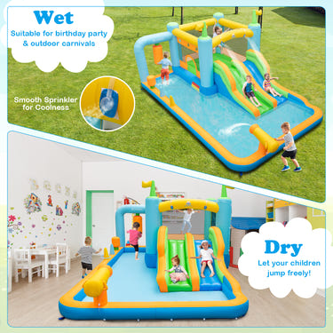 Inflatable Water Slide for Kids Aged 3-10 Years with 735W Blower