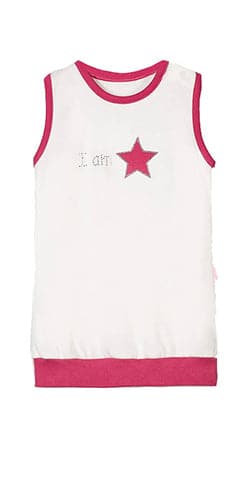 Cute baby girl in a star-patterned dress, perfect for special occasions and everyday wear.