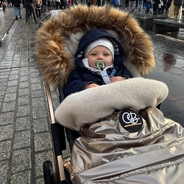 Pastel Gold Organic Premium Beige Wool Adjustable Footmuff