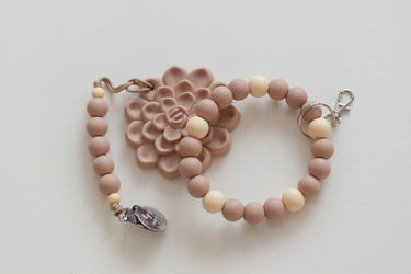 Mommy and Me Bundle in Tan Succulent - Stylish teethers and pacifiers for moms and babies.