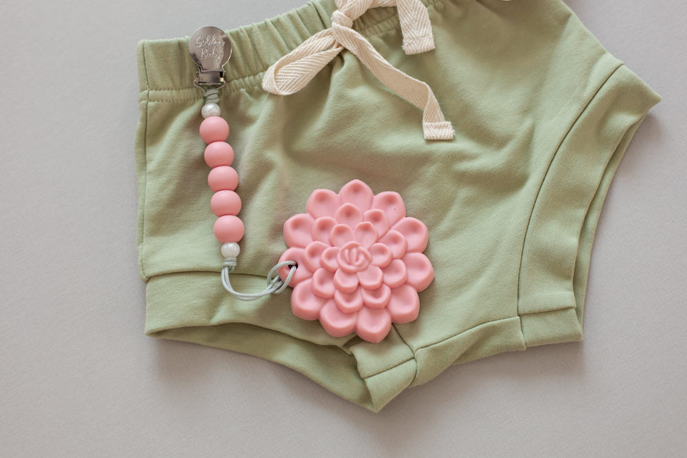 Mommy and Me Bundle in Mauve Succulent - stylish teethers and pacifiers for babies and moms.