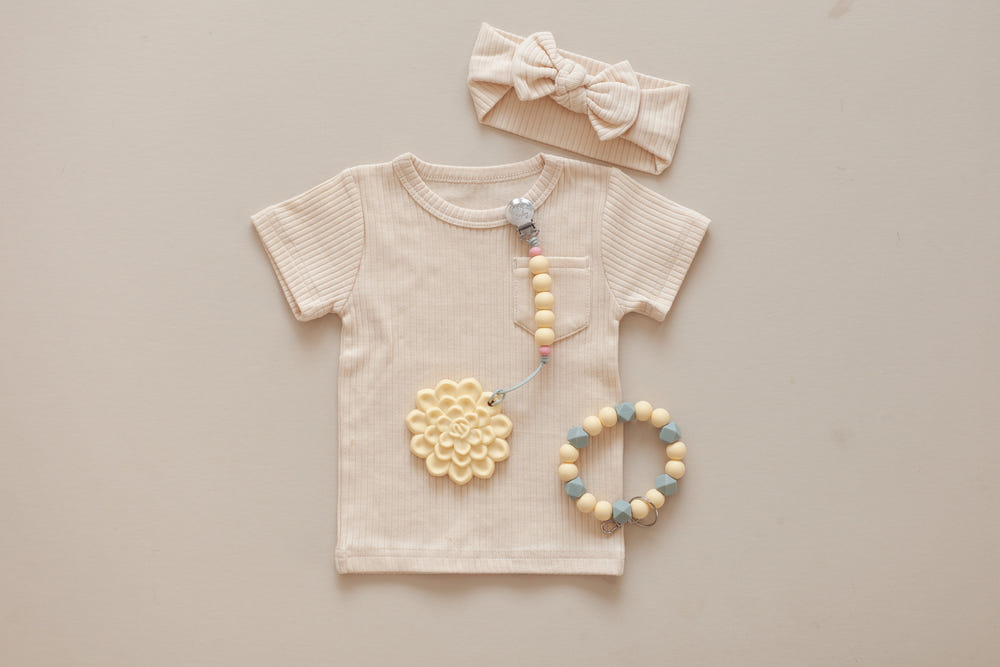 Mommy and Me Bundle in Buttercream Succulent - Teethers & Pacifiers for babies.
