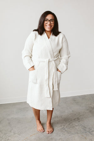 WOMENS WAFFLE ROBE | ALABASTER