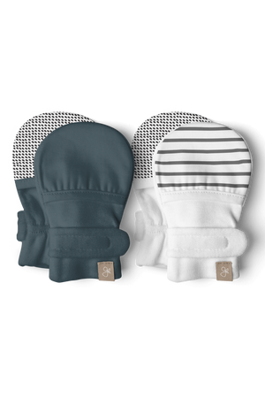 STAY ON 2-PACK MITTS | STRIPE GRAY + MIDNIGHT