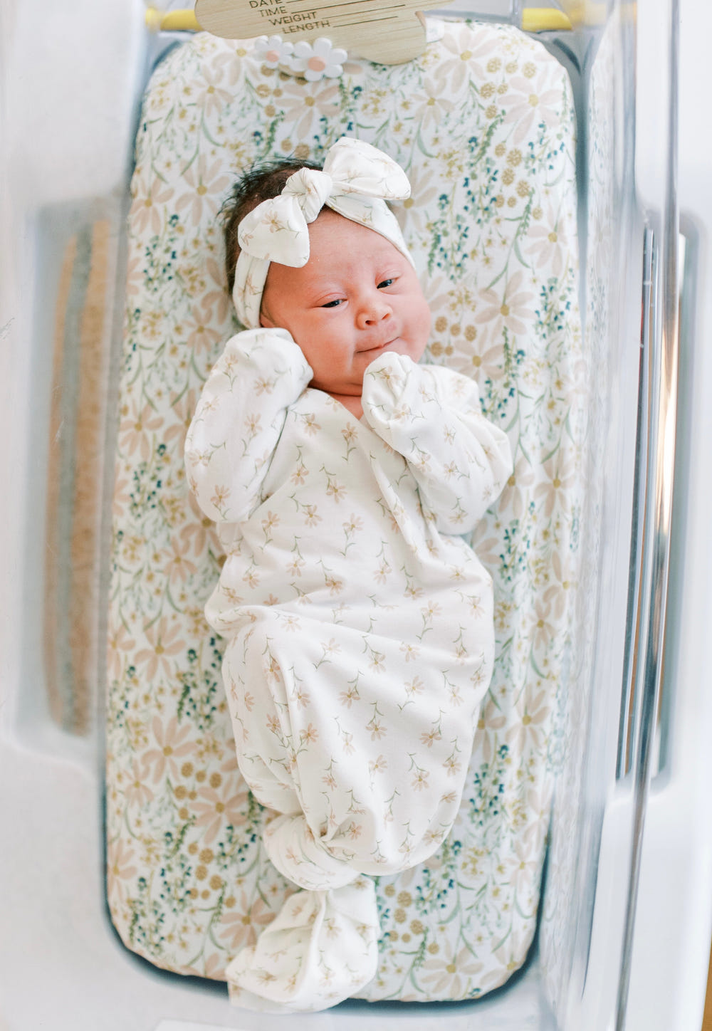 Gracie Knotted Gown Set for babies, featuring soft fabric and stylish design, perfect for comfortable sleep and play.