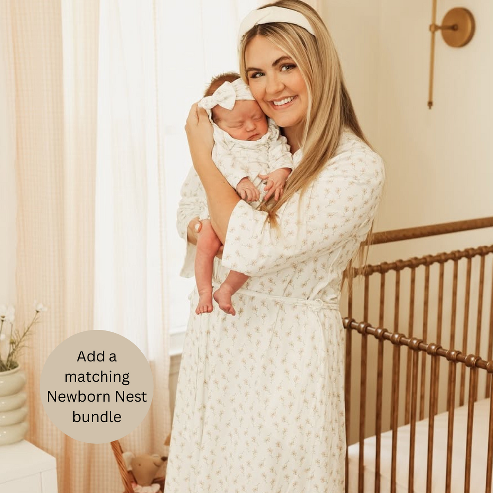 "Mommy Robe - Gracie: Soft, stylish robe for new moms, perfect for comfort and relaxation."