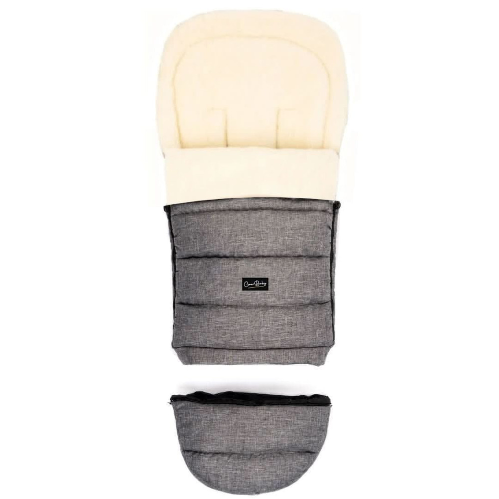 Gray Arctic Organic Wool Adjustable Footmuff