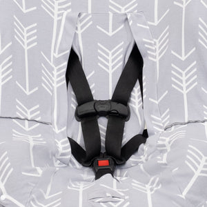 NIKO Easy Wash Children's Car Seat Cover in 100% Cotton Jersey, Grey with White Arrow Print