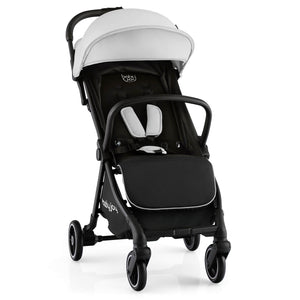 Lightweight one-hand folding baby stroller with aluminum frame, perfect for travel and easy storage. Angle 19 view.