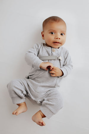 Classic Gray All Silicone One Piece Pacifier Clip