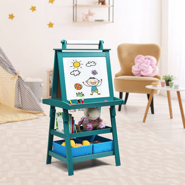 3 in 1 Double-Sided Storage Art Easel - Height-Adjustable for Toddlers & Kids