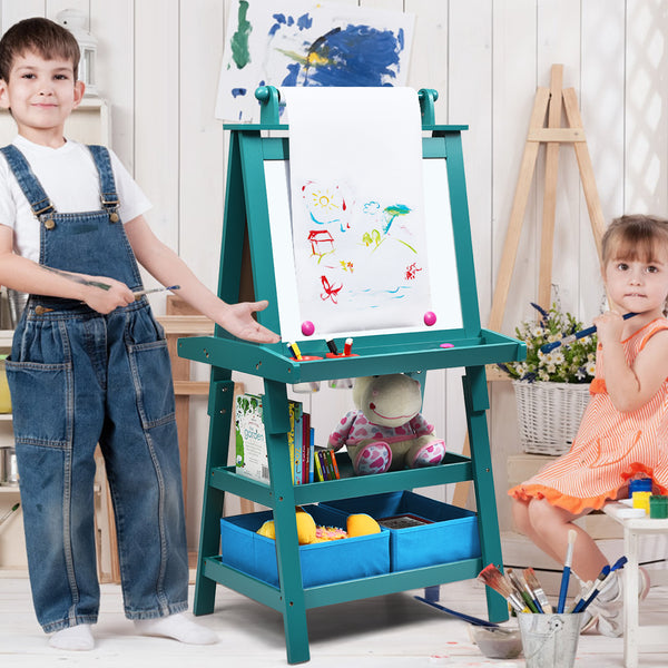 3 in 1 Double-Sided Storage Art Easel - Height-Adjustable for Toddlers & Kids