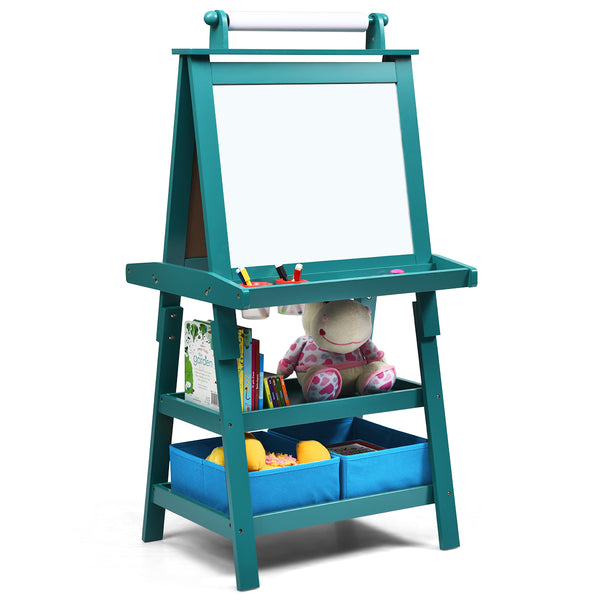 3 in 1 Double-Sided Storage Art Easel - Height-Adjustable for Toddlers & Kids