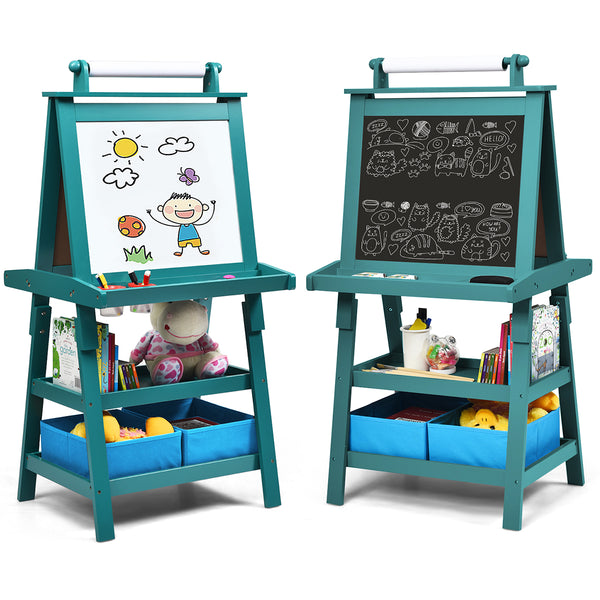 3 in 1 Double-Sided Storage Art Easel - Height-Adjustable for Toddlers & Kids