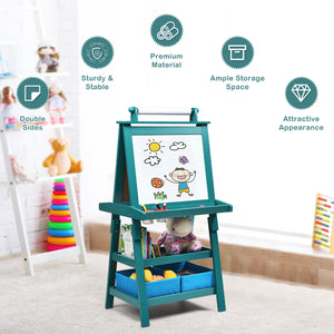 3 in 1 Double-Sided Storage Art Easel - Height-Adjustable for Toddlers & Kids