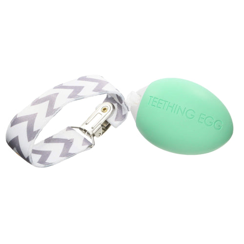 The Teething Egg® teether in angle 2, designed for soothing babies' gums during teething.