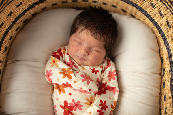70s Groovy Flower Knotted Newborn Gown
