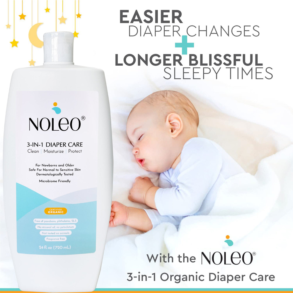 NOLEO 3-IN-1 - Diaper Rash Cream - EWG Verified -  24oz