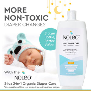 NOLEO 3-IN-1 - Diaper Rash Cream - EWG Verified -  24oz