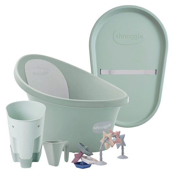 Shnuggle Bath & Change Bundle: Baby Bath & Changing Bundle + Accessories - 6-Piece Set for Cozy Bath & Diaper Time