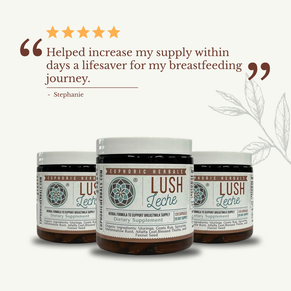 Lush Leche lactation support product for breastfeeding mothers, shown from angle 7.