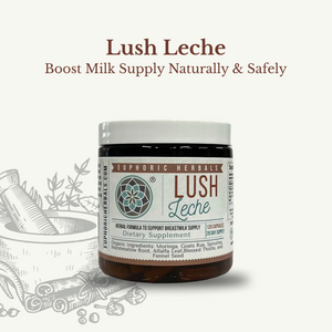 Lush Leche lactation support product for breastfeeding mothers, promoting healthy milk production.