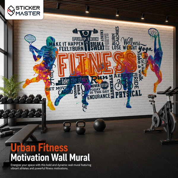 Urban Fitness Motivation Wall Mural by Sticker Master
