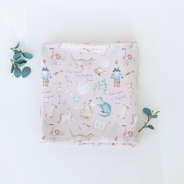Huggable Once Upon A Time blanket for babies, soft and cozy, shown from angle 4. Perfect for cuddles and warmth.