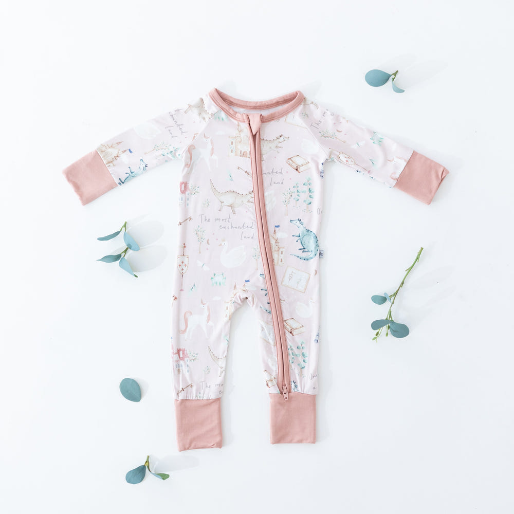 "Once Upon A Time Zipper Lounger for babies in soft fabric, perfect for cozy lounging and playtime."