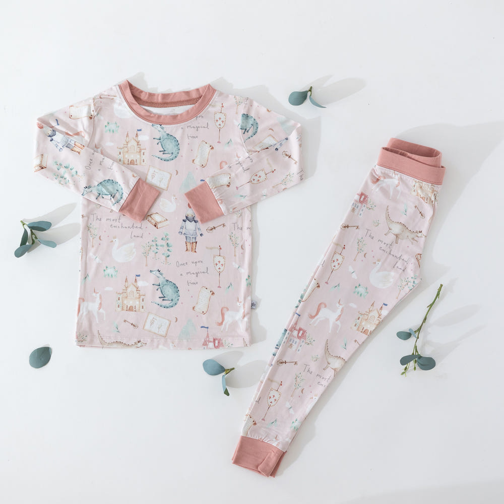 "Once Upon A Time Two-Piece Baby Loungewear Set in soft fabric, perfect for comfort and style."