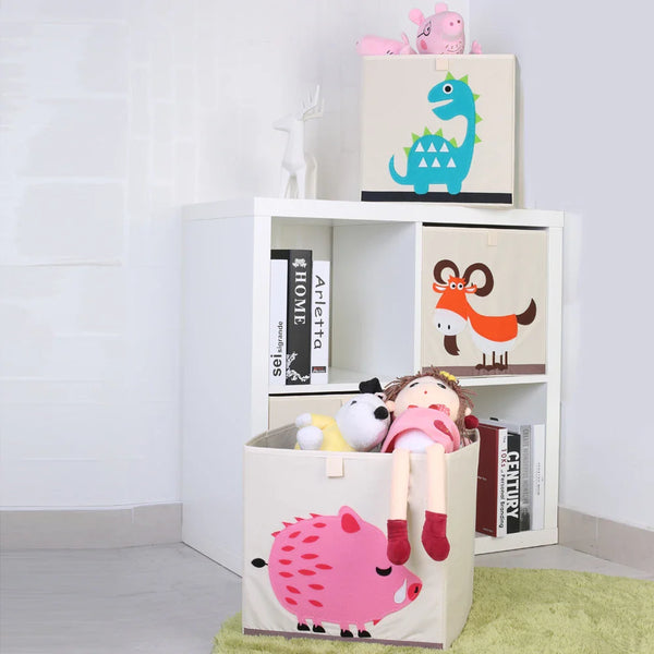 Squared Foldable Storage Box with Animals Multivariant