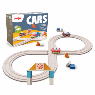 HABA Cars My First Racetrack - colorful track set for toddlers, promoting imaginative play and motor skills development.