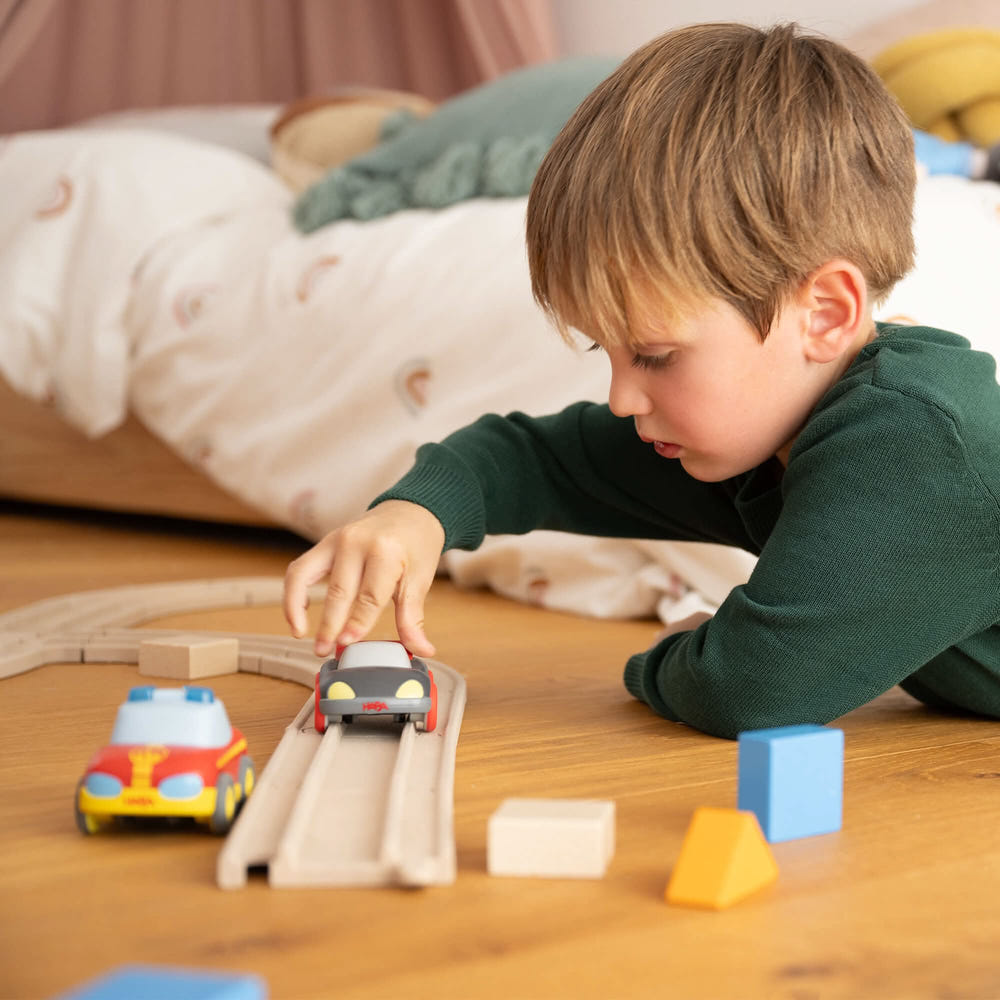 HABA Cars My First Racetrack - colorful track set for toddlers, promoting imaginative play and motor skills development.