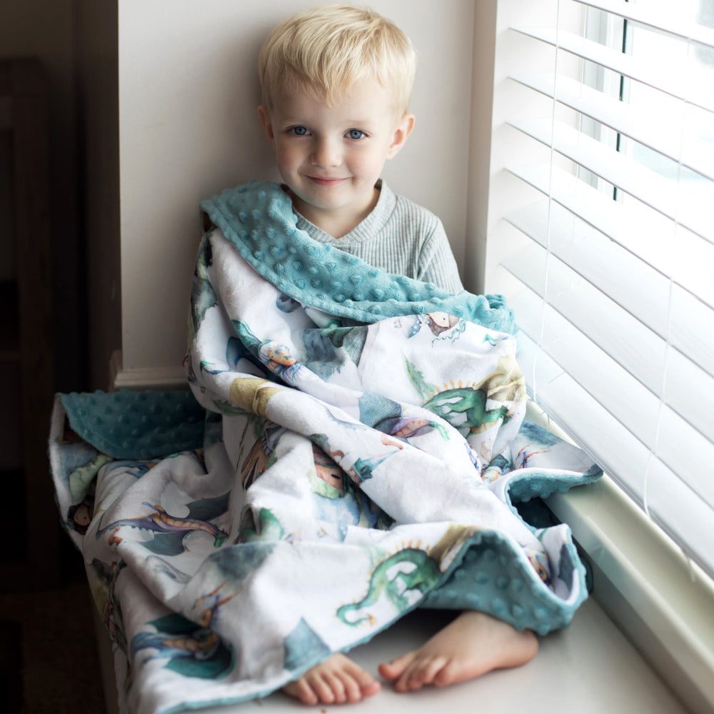 Baby & Toddler Minky Blanket - Dragons & Knights